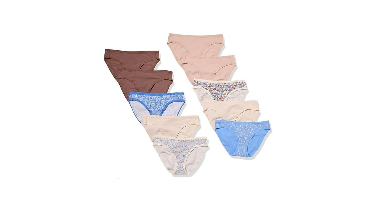 Amazon Essentials Women's Breathable Cotton Bikini Brief Underwear With Full