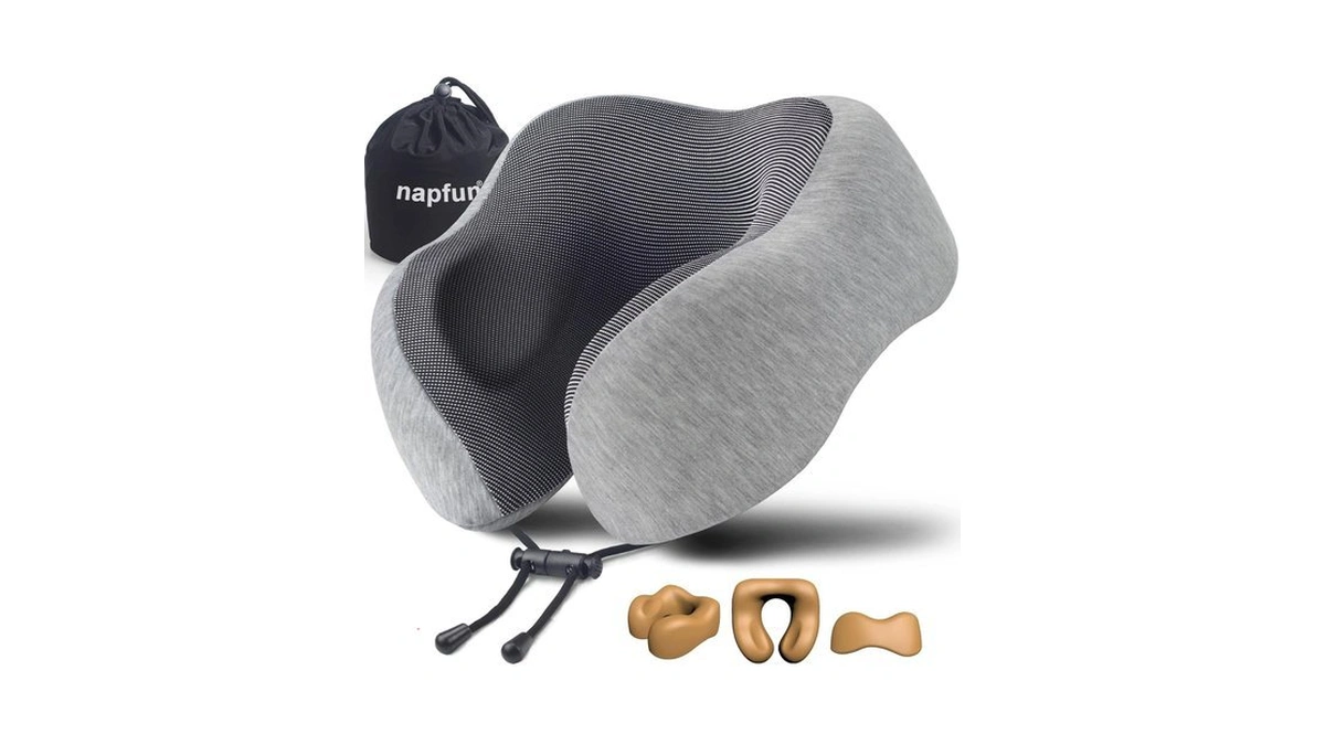 Napfun Neck Pillow For Traveling, Upgraded Travel Neck Pillow For