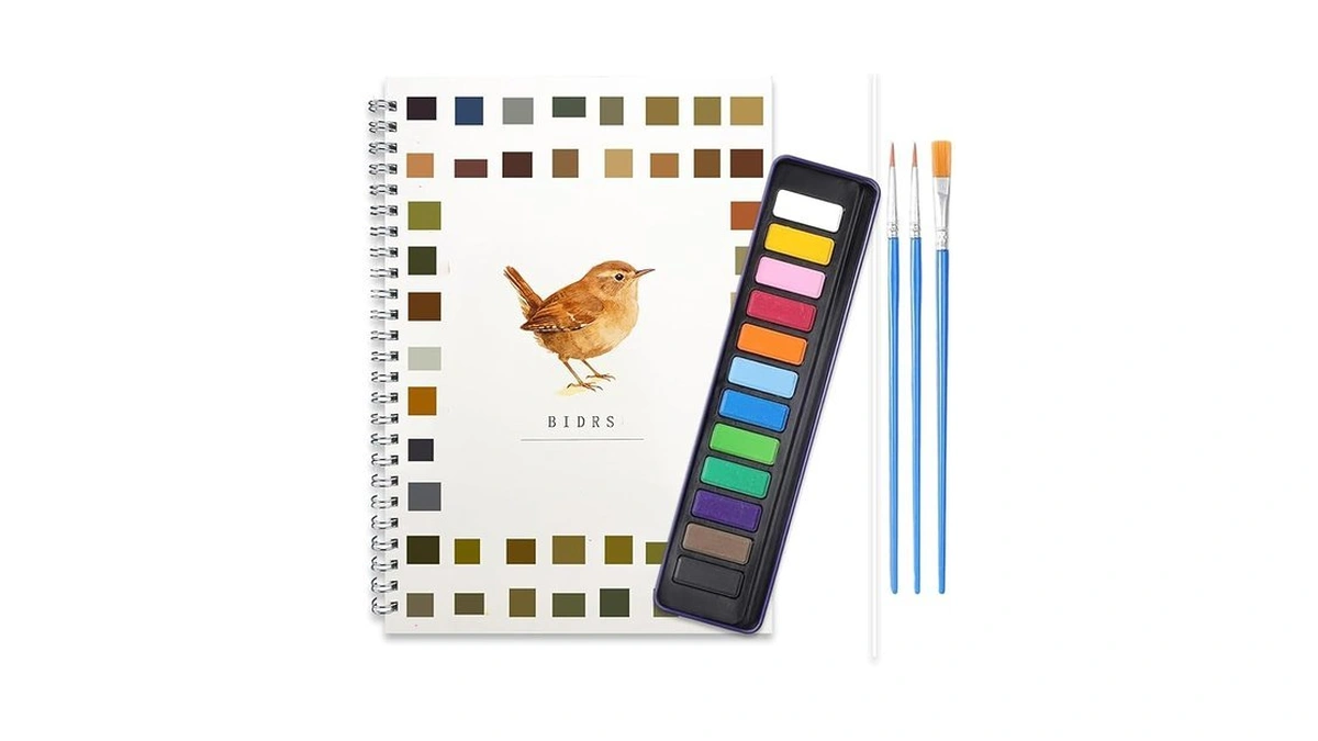 Watercolor Workbook,watercolor Painting Kit With 12 Colors Paint Set With