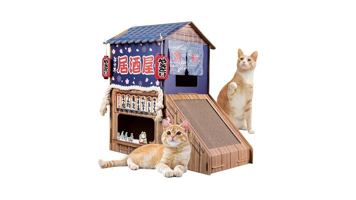 Opbodqo Cardboard Cat House For Indoor Cats,cat Bed With Cat