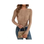 Prettygarden Women's Tops 2026 Fall Fashion Long Sleeve Crewneck Blouse