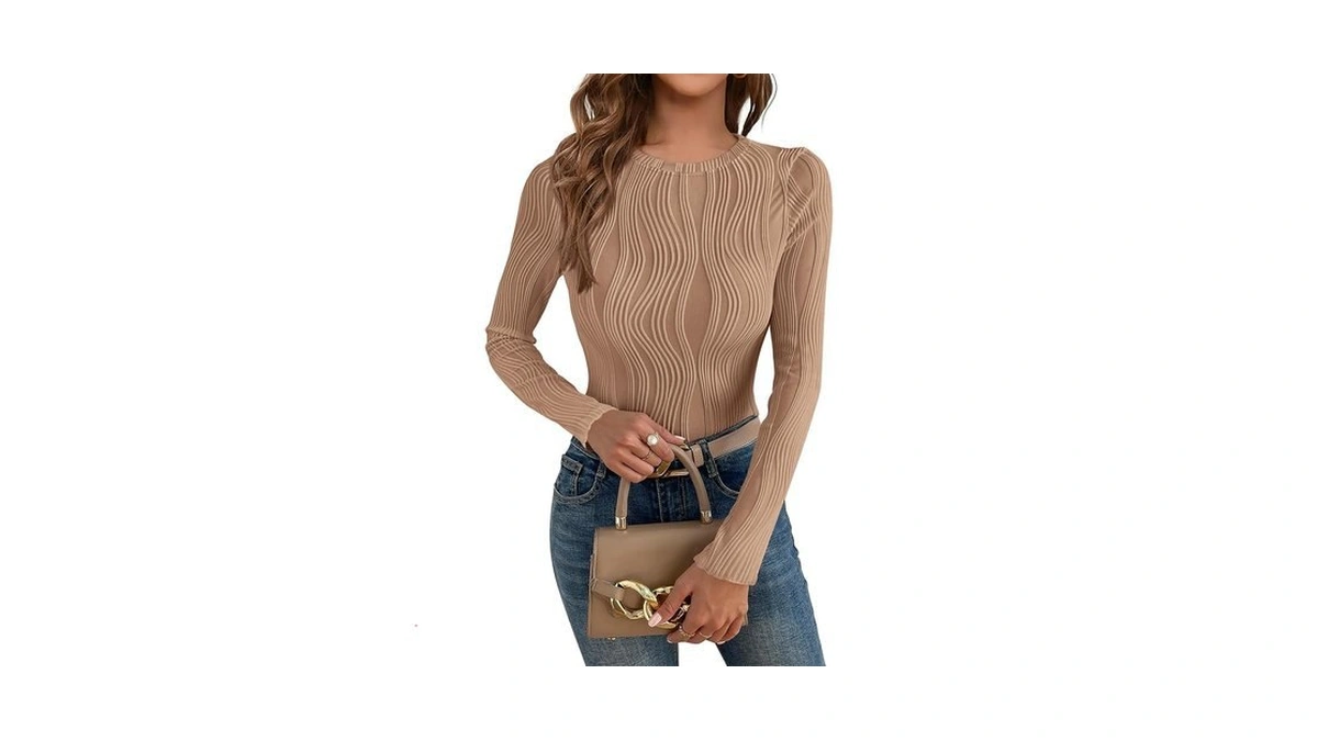 Prettygarden Women's Tops 2026 Fall Fashion Long Sleeve Crewneck Blouse
