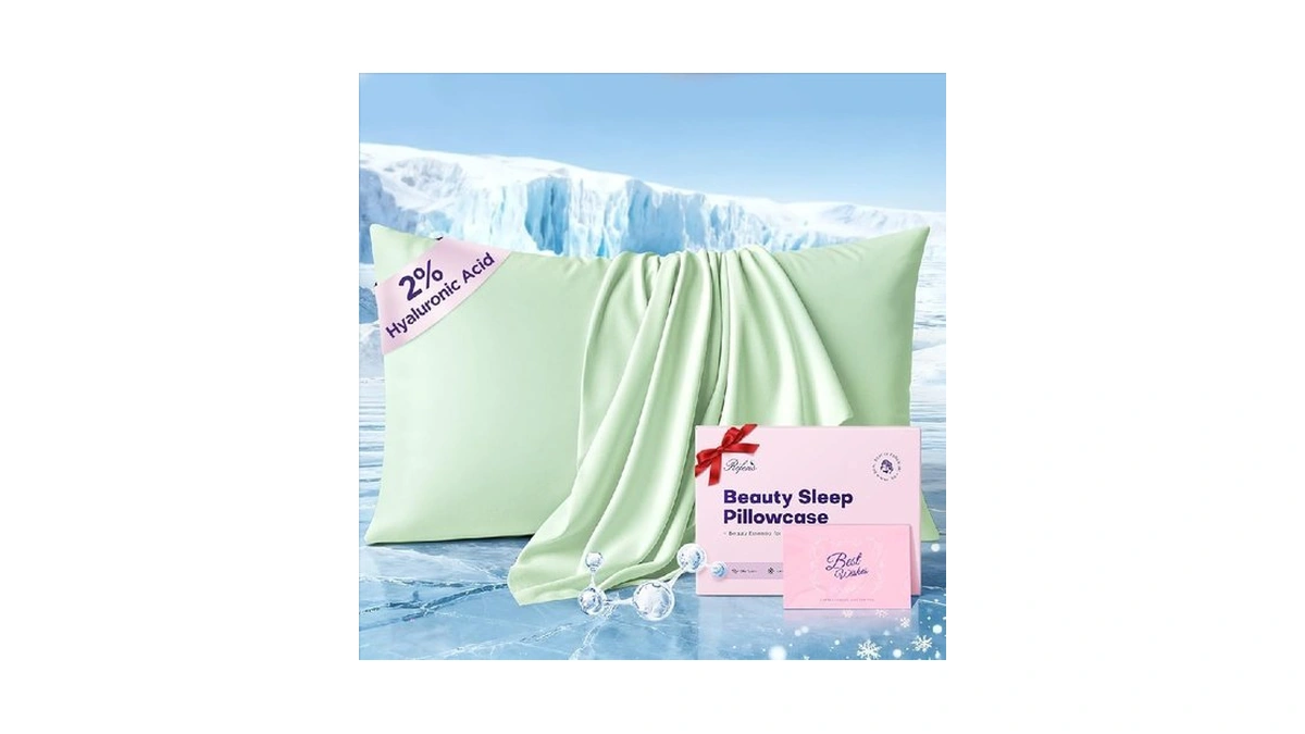Instant Chill Cooling Pillowcase For Hot Sleepers, 2% Ha Infused