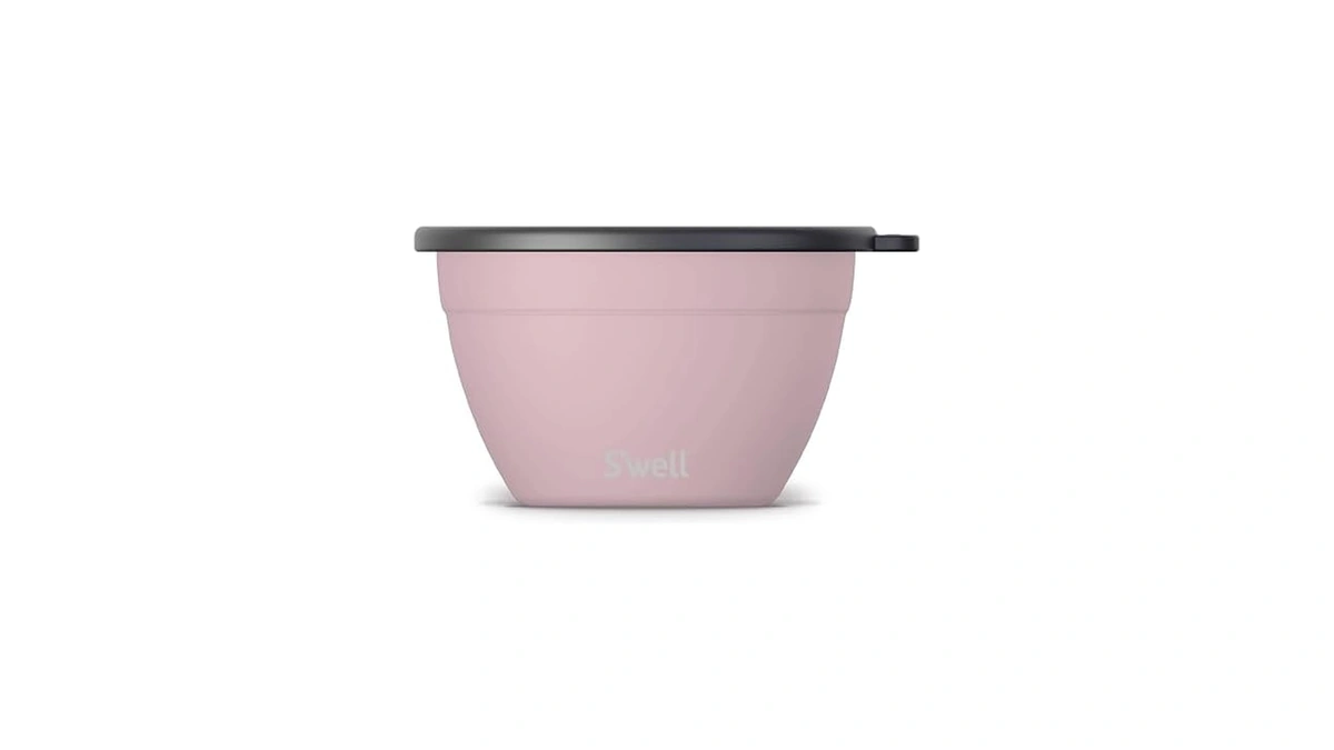 S’well Stainless Steel 64oz Salad Bowl Kit, Pink Topaz Color,