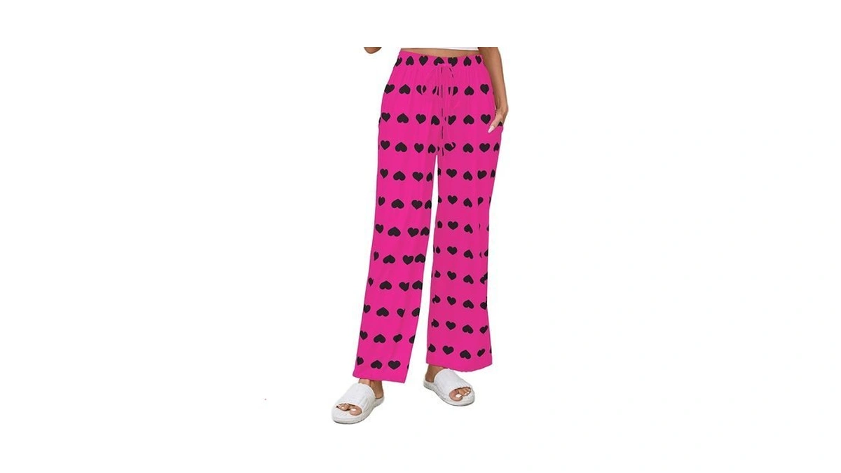 X-image Womens Wide Leg Pants Valentine's High Waist Yoga Sweatpants