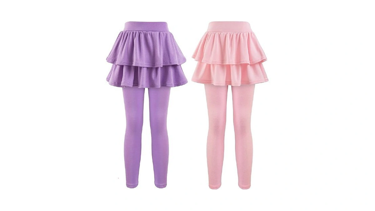 Guoguowu Girls School Uniform Pants Leggings With Skirts Stretch Warm
