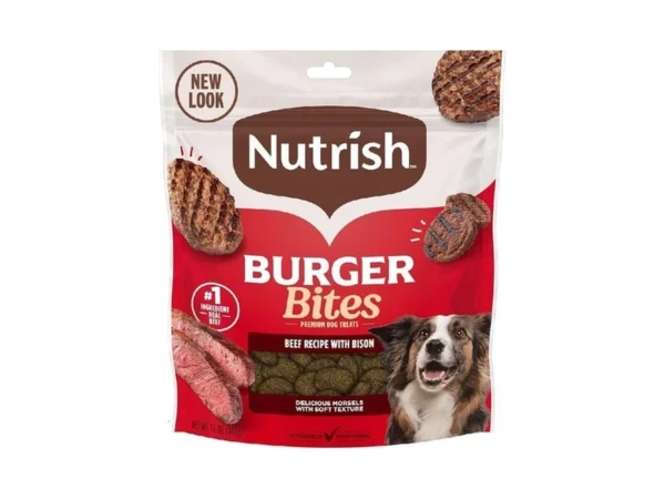 Nutrish Burger Bites Beef Recipe With Bison Premium Dog Treats,