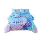 Jqinhome Mermaid Comforter Set Twin Size, 6 Piece Mermaid Tail
