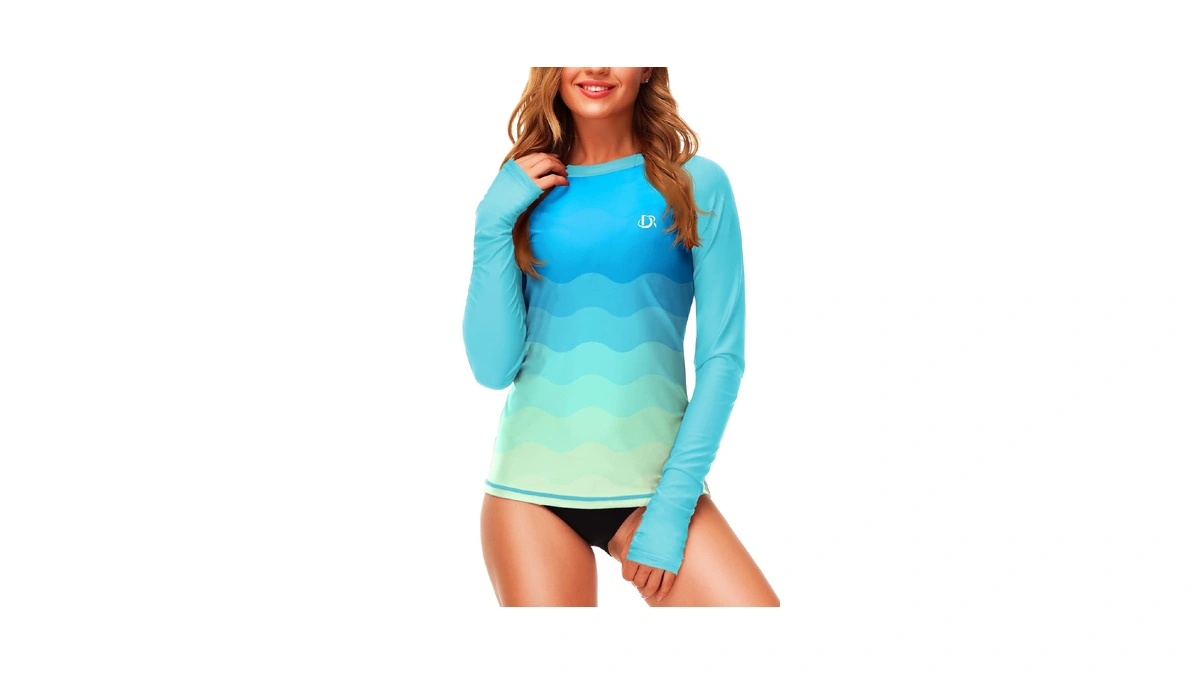 Spf Long Sleeve Rash Guards For Women Hiking Beach Surfing