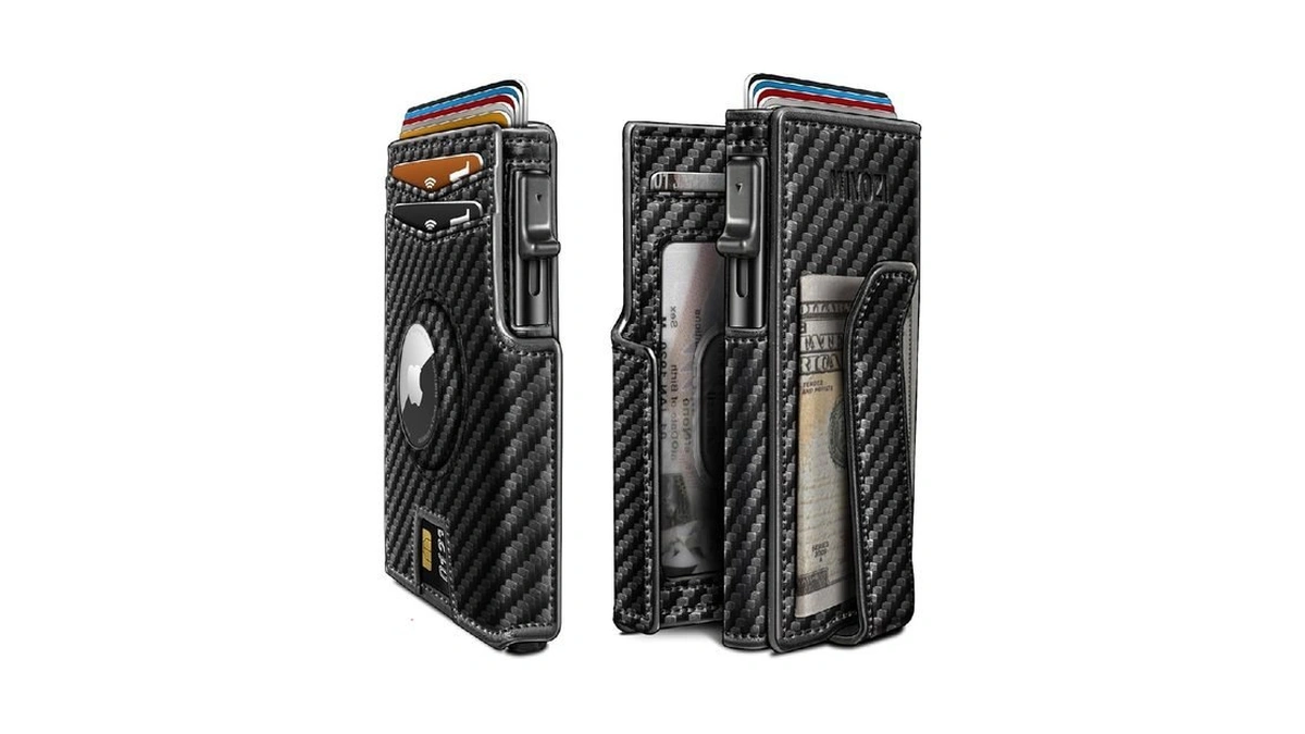 Miyozi Airtag Wallet For Men,with Money Clip 10 Cards Metal