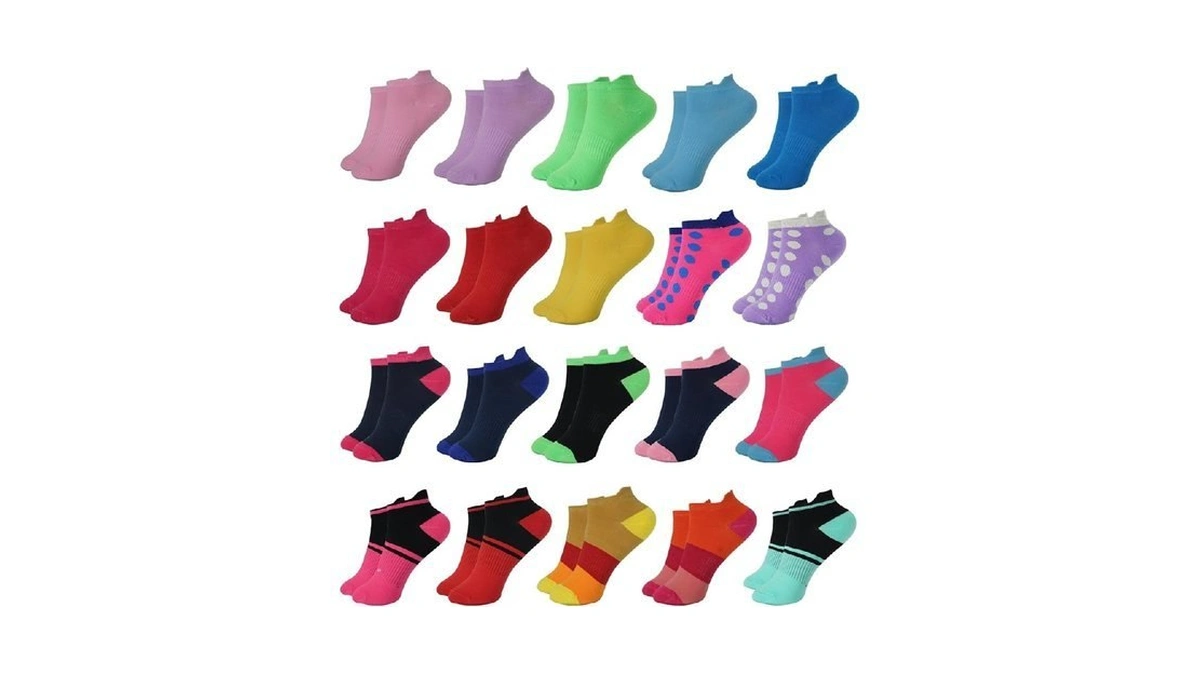 Chicpop 20 Pairs Ankle Socks For Women,colorful Fashion Sock,size 9-11