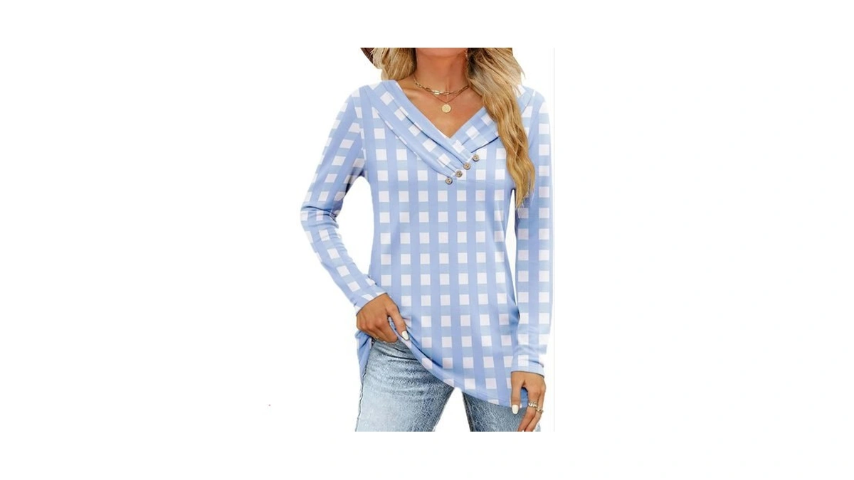 Fmeyoa Women's Fall Long Sleeve Tunic Tops For Leggings Pleated