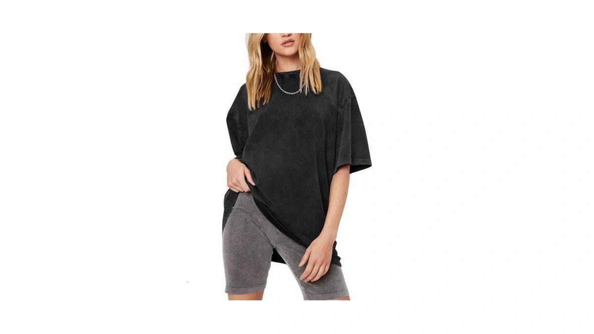 Arssm Women Oversized T Shirts Acid Washed Cotton Tees Vintage