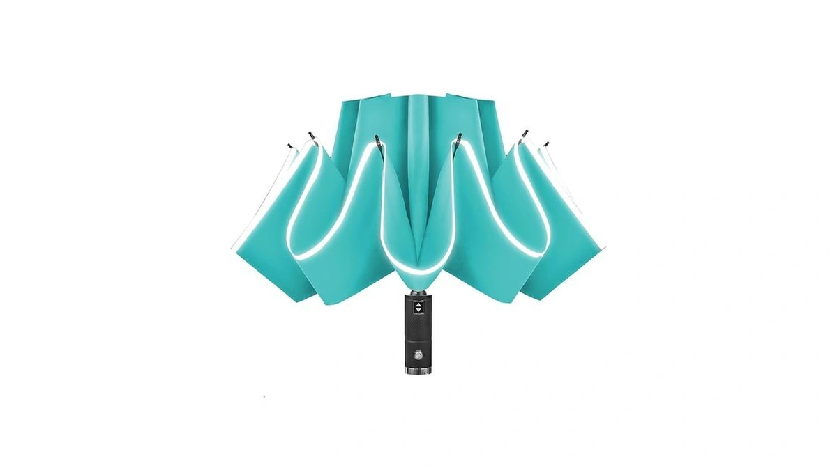 Lejorain Travel Folding Inverted Umbrella - Reverse Led Umbrellas Automatic