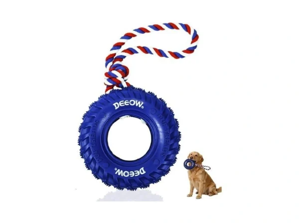 Deeow Dog Tire Toy-2026 Upgraded, Treat Dispensing Chew Toy For