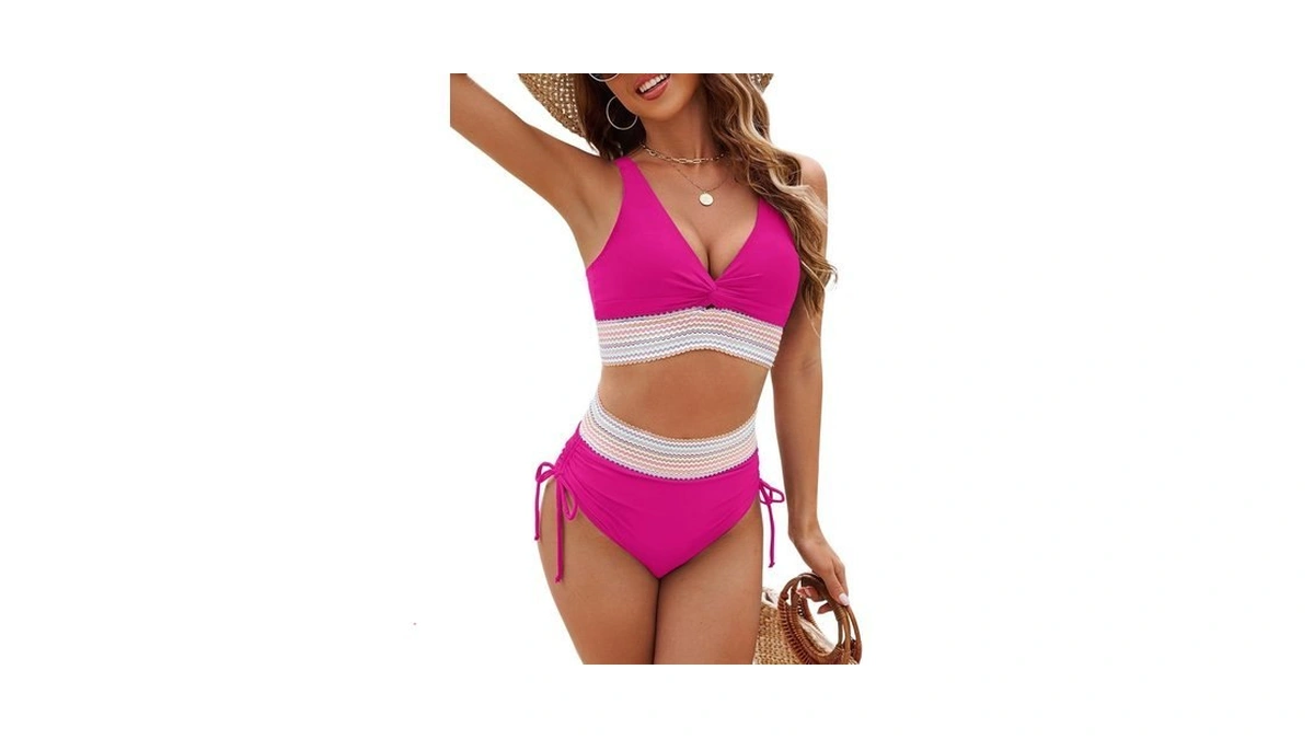 Edelqual Women's High Waisted Bikini Sets Tummy Control Swimsuits Two