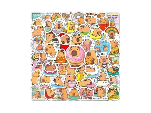 Yqskt 200pcs Capybara Stickers, Cute Funny Animal Decals For Laptop