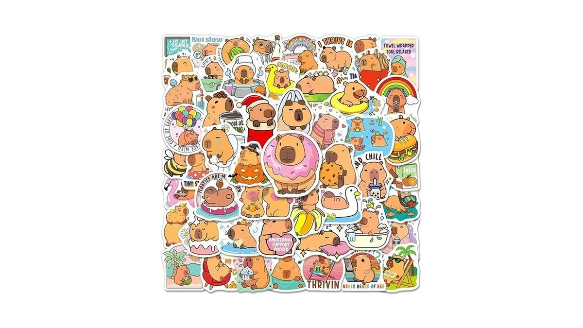 Yqskt 200pcs Capybara Stickers, Cute Funny Animal Decals For Laptop