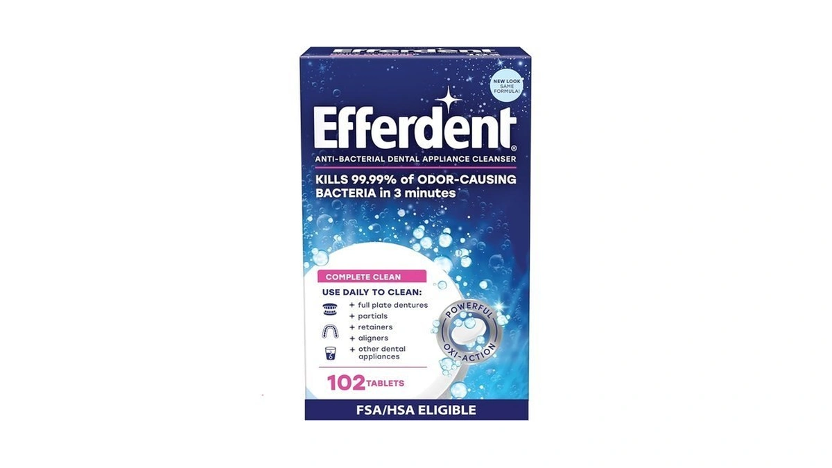 Efferdent Retainer Cleaning Tablets, Denture Cleanser Tablets For Dental Appliances,