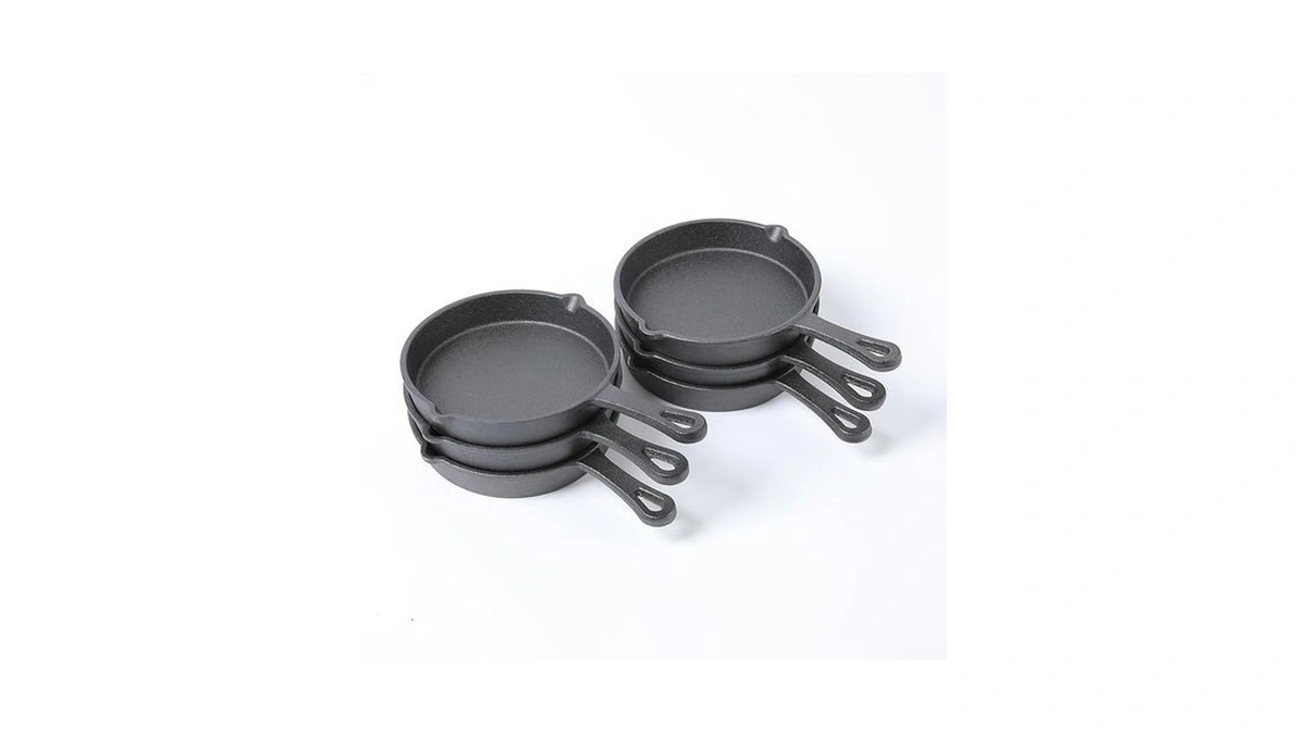 Hawok Cast Iron Mini Skillet, Round Pan, Mini Server, Dia