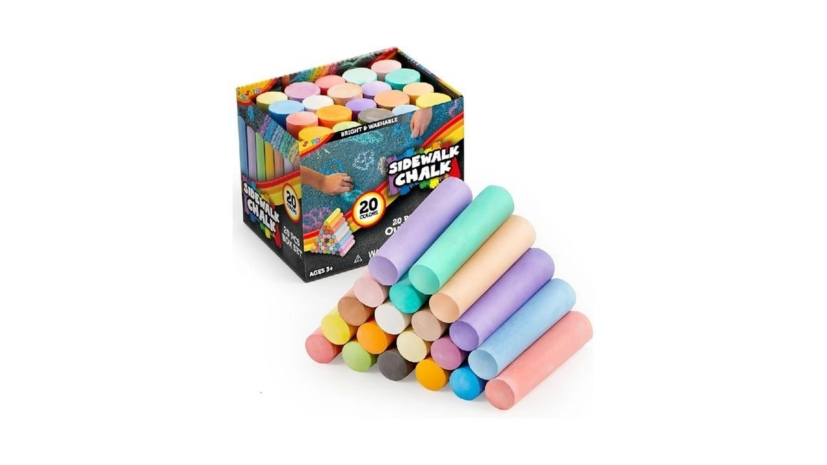 Joyin 20 Pcs Washable Sidewalk Chalks Set In 20 Colors,