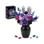 Gothic Purple Flower Bouquet Building Set For Adults, Dark Rose
