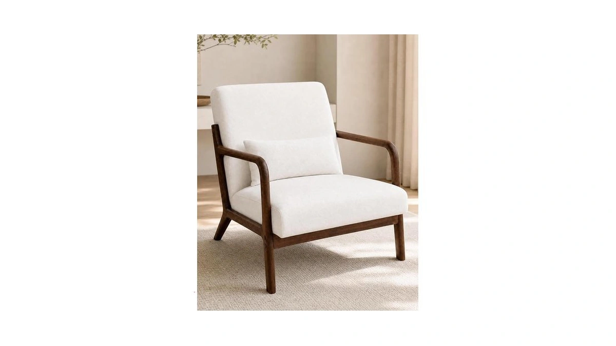 Garvee Mid-century Chenille Accent Chair, Cozy Reading Chair, Modern Lounge