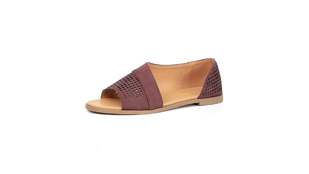 Gatuxus Women's Flats Sandals Open Toe Side Cutout Slip On