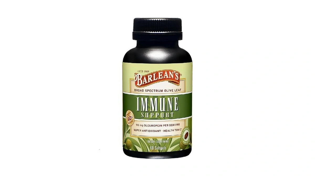 Barlean's Olive Leaf Complex Supplements, Immune Support Softgels, 95mg Oleuropein