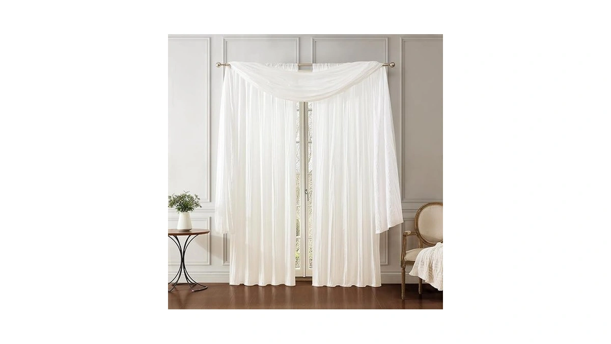Elrene Home Fashions Athena Faux Crushed-silk Window Curtain Panel And