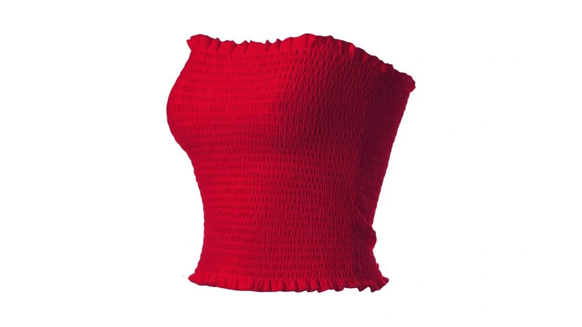 Mixmatchy Women's Smocked Crop Tube Top - Casual Strapless Bandeau
