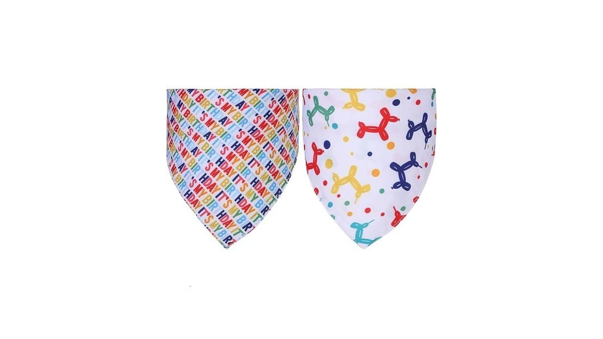 2-pack Dog Birthday Bandana Set - “it‘s My Birthday” &