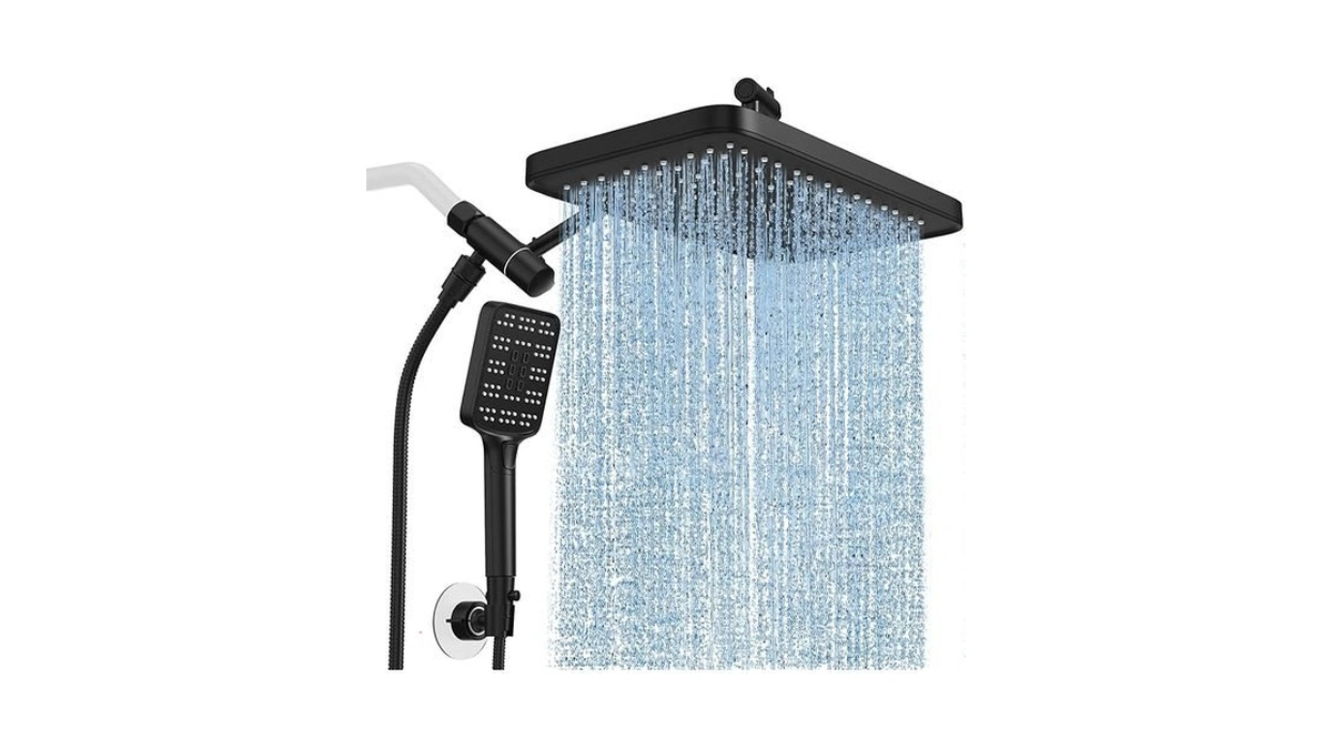Rain Shower Head With Handheld Spray Combo Set, Adjustable 12"