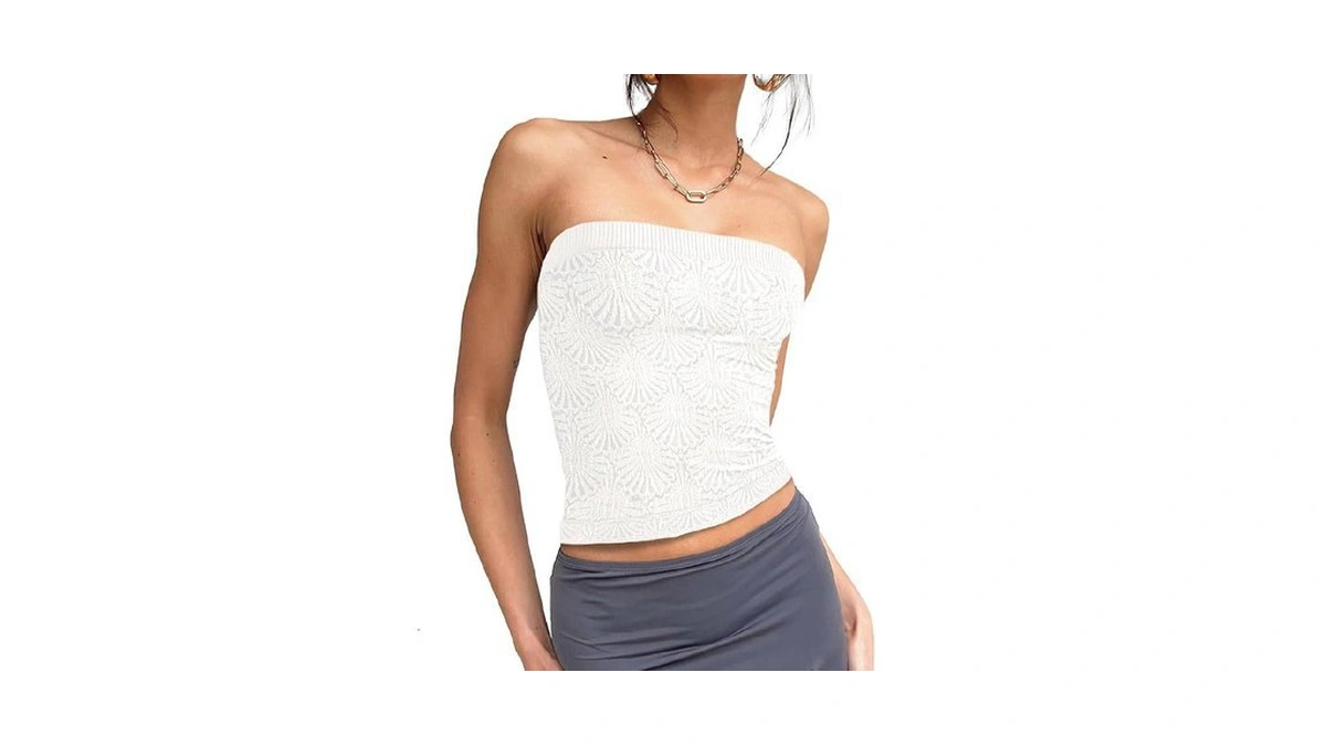 Sampeel Vacation Outfits For Women Crop White Tube Spring Tops