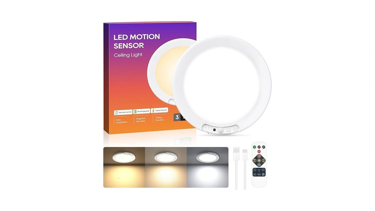 Didisky Rechargeable Ceiling Light, Led Motion Sensor Light Indoor, Magnetic