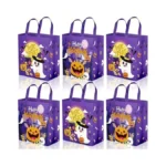 Perfqu 6 Pcs Halloween Goodie Bags - Large Happy Hallowen