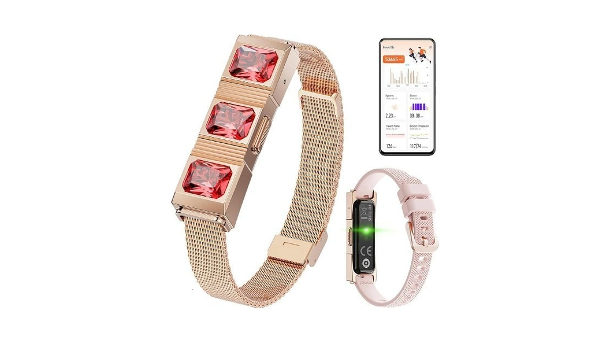 Women's Smart Bracelet With 2 Bands, Health Fitness Tracker, 24/7