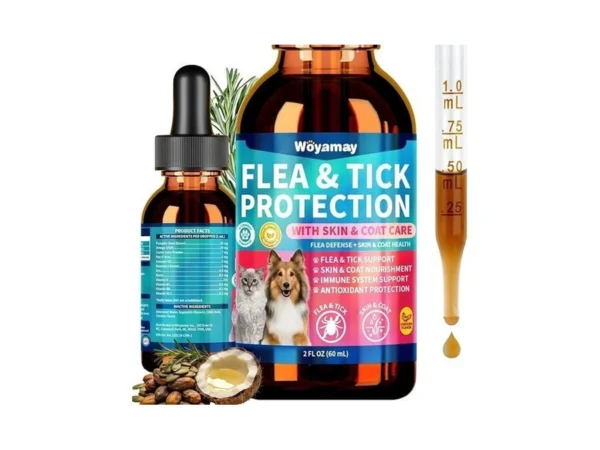 Woyamay Flea Defense + Skin & Coat Support, Natural Flea