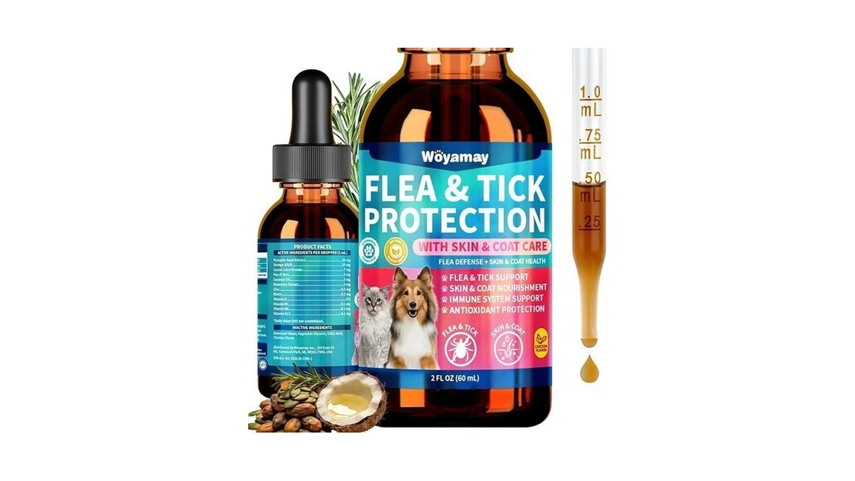 Woyamay Flea Defense + Skin & Coat Support, Natural Flea