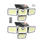 Omibee Solar Lights Outdoor, 6000lm 4 Heads Motion Sensor Lights,