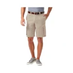 Haggar Men's Stretch Comfort Cargo Flat Front Short, Putty, 40