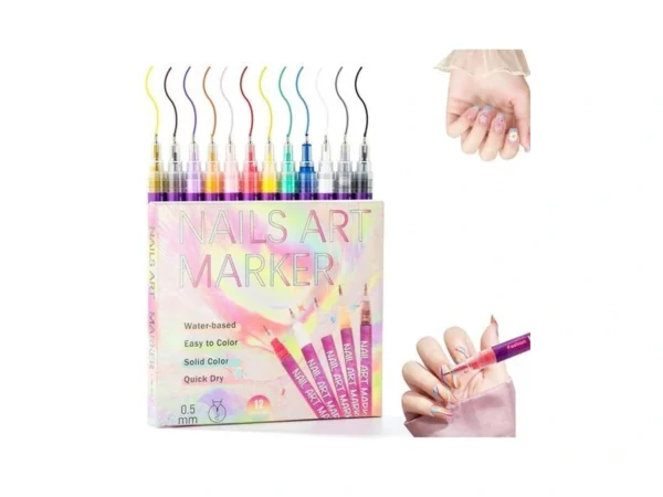Levypan 12 Colors Nail Art Marker Pens Set, 2026 Upgraded