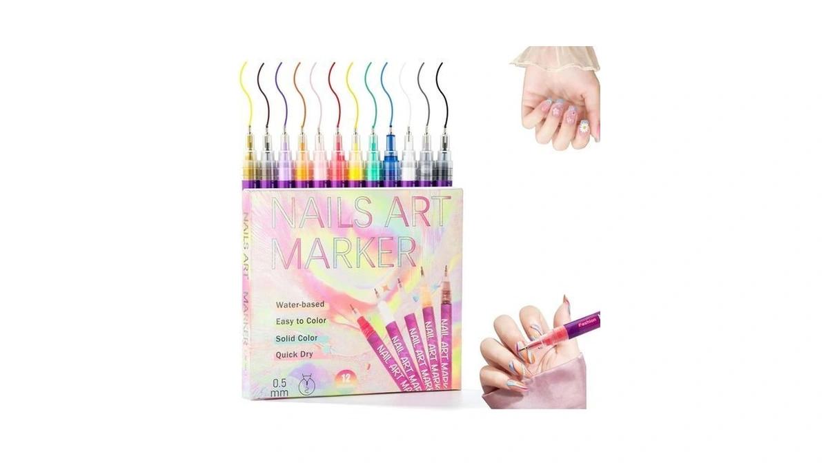 Levypan 12 Colors Nail Art Marker Pens Set, 2026 Upgraded