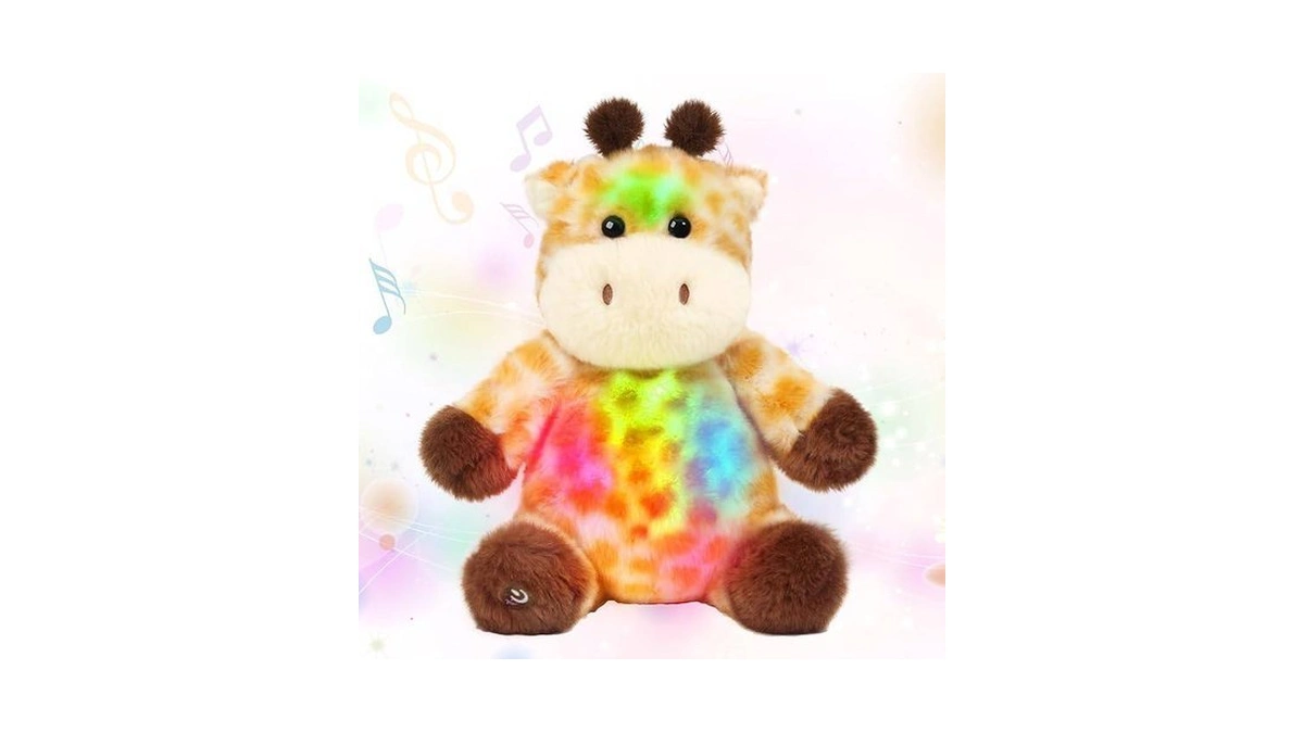 Cuteoy Musical Plush Giraffe Stuffed Animal Glowing Led Light-up Nightlight