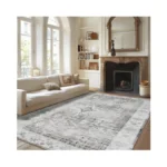 Auemtyn 5x7 Area Rug For Living Room, Grey Washable Rug