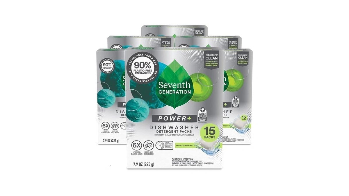 Seventh Generation Power Plus Dishwasher Detergent Packs Fresh Citrus Scent