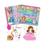 Kalysky 2pcs Coloring Book For Girls, Cute Princess Unicorn Mermaid