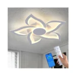 Huixute 24" Modern Geometric Ceiling Light Fixture, White Dimmable 3