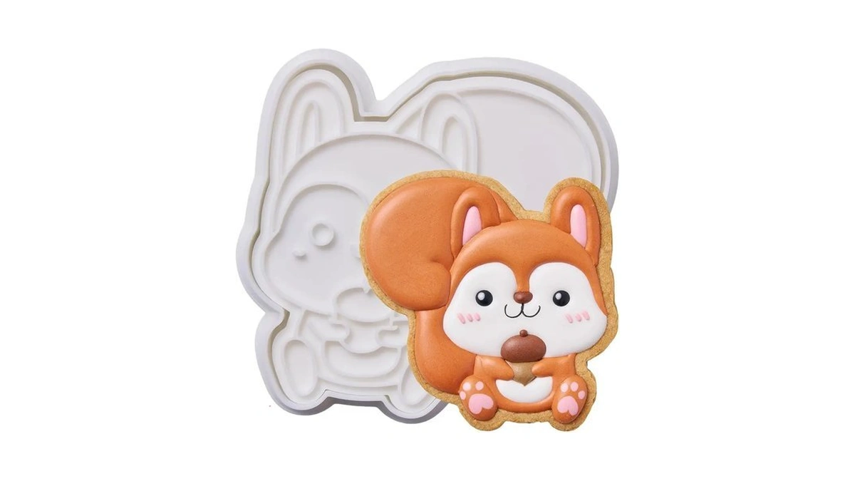 Flycalf Fall Thanksgiving Cookie Cutter Squirrel Shapes With Plunger Stamps