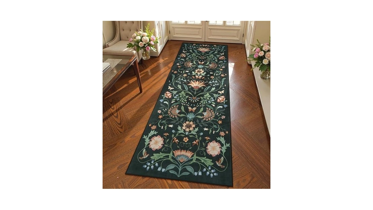Collive Washable Runner Rugs For Hallways 2x6, Black Kitchen Carpet